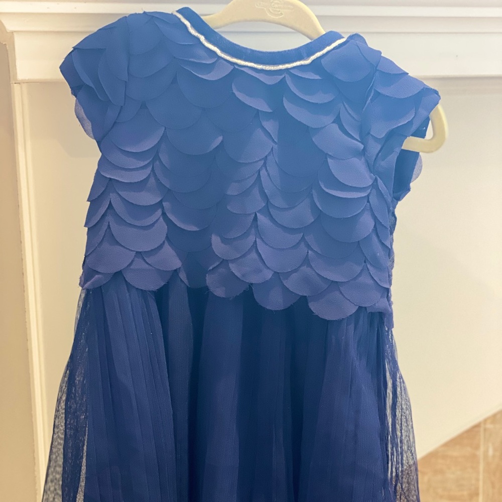 Navy ruffle and pleat dress 18m